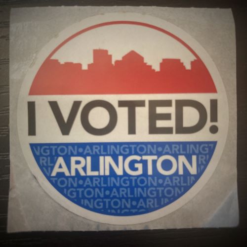 Picture of a Voting Sticker from Arlington VA